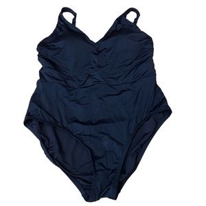 JENTZEN One Piece Swimsuit Black Stretchy Excellent Condition Sz 12